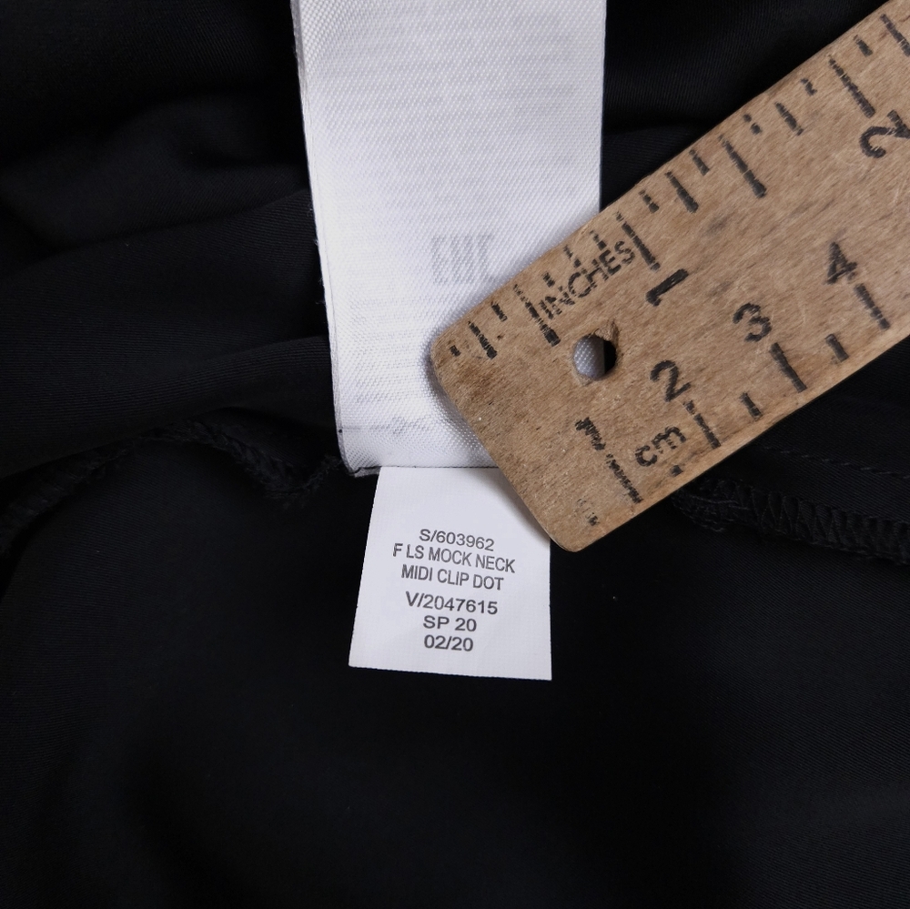 Banana Republic ClipDot Black Floral Chiffon Mock Neck Midi Dress Women's 2 - Picture 12 of 13